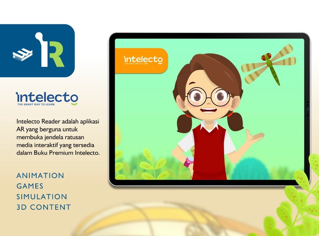 Intelecto Reader app promotion with interactive learning content